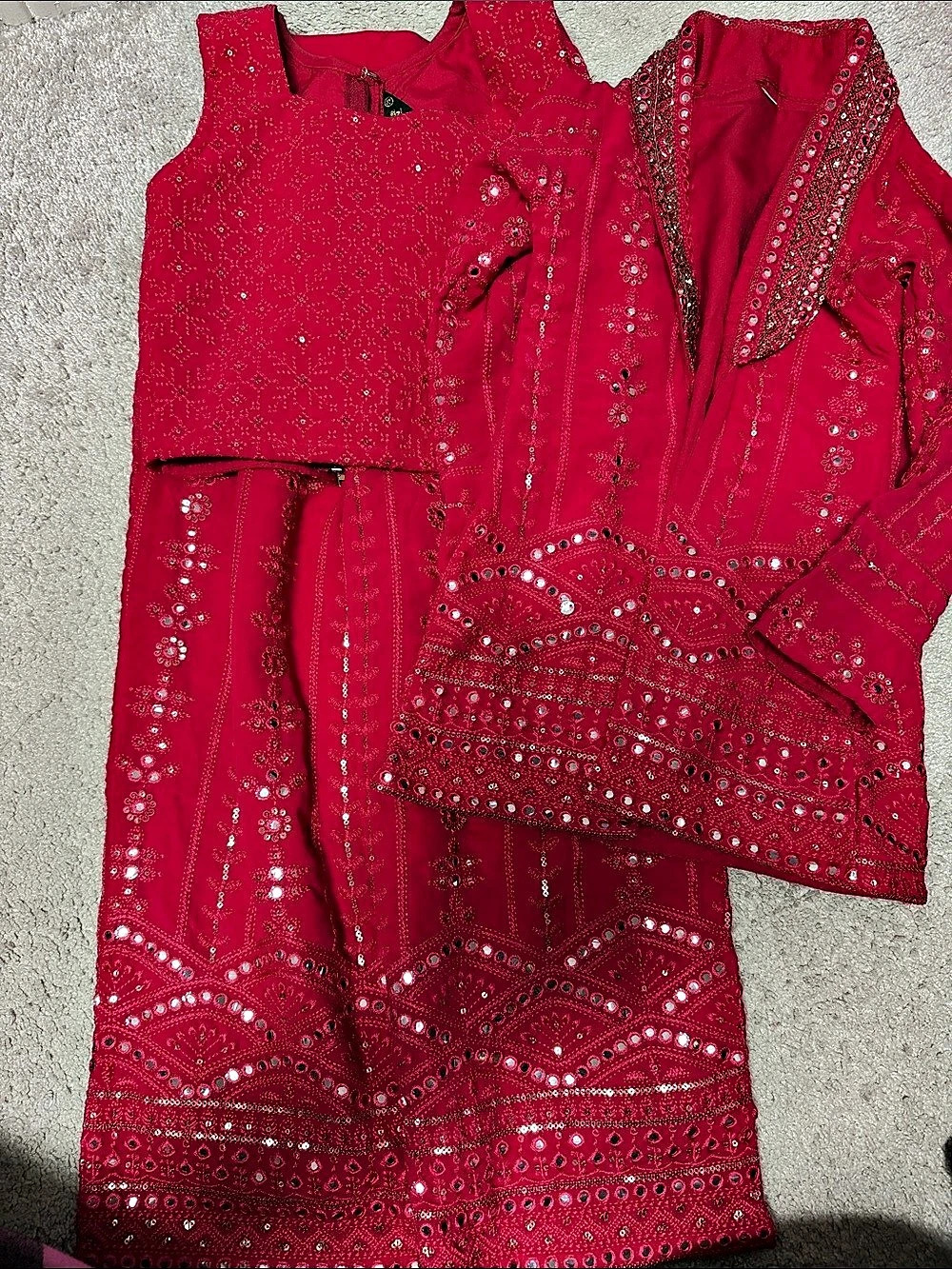 Kids 3pcs Pink and Gold Formal Wear